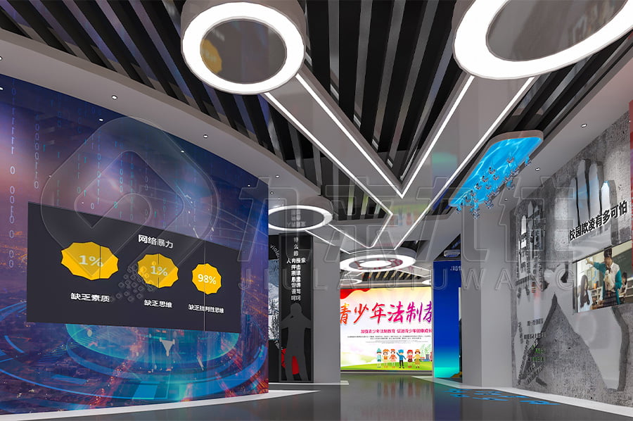 普法宣傳基地，普法示范平臺建設，公安局普法教育平臺設計圖片，展廳設計，多媒體設備，沉浸式體驗